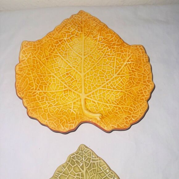 Laurie Gates Coronado Collection Plates Thanksgiving Leaf Platter Set 4 Holiday - Picture 4 of 11